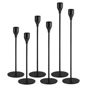Portavelas de color negro mate juego de 6 portavelas_1