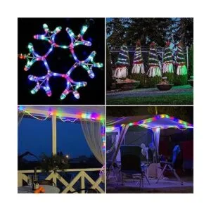 POTIVE Paquete de 2 luces solares de cuerda de 33 pies_3