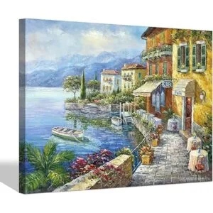 SD SOFT DANCE Lienzo de pintura de ciudad mediterránea_1