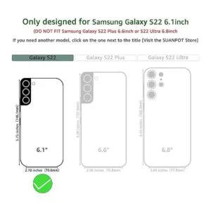 SUANPOT Funda de cuero para Samsung Galaxy S22 con bloqueo_2