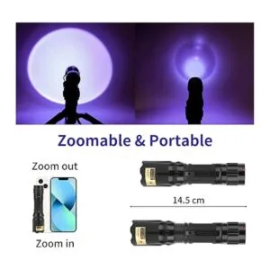 Linterna UV de 365 nm y 395 nm potente luz negra lámpara_2