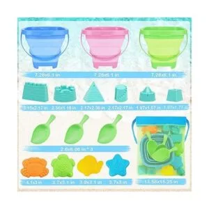 RACPNEL Cubos de playa plegables y juguetes de playa para_7