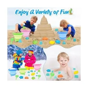 RACPNEL Cubos de playa plegables y juguetes de playa para_5