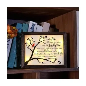 WOODEXPE Caja de sombra conmemorativa LED de regalo de_6