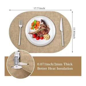 ANUNU Juego de 6 manteles individuales ovalados con diseño_3