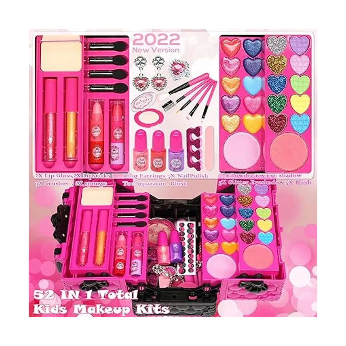 Kit de maquillaje para niños para niñas 47 piezas de_2