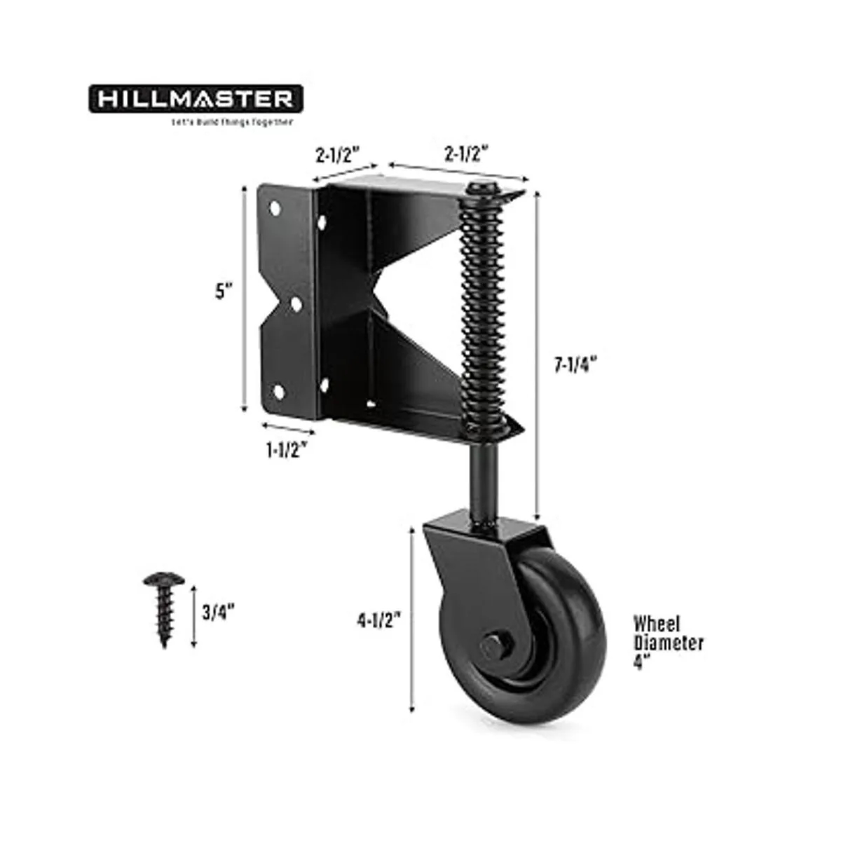 HILLMASTER Kit de rueda de puerta de 4 pulgadas con_2