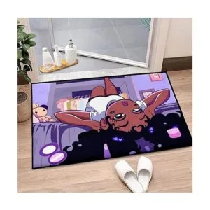 Alfombra de área negra para niñas para dormitorio sala_1