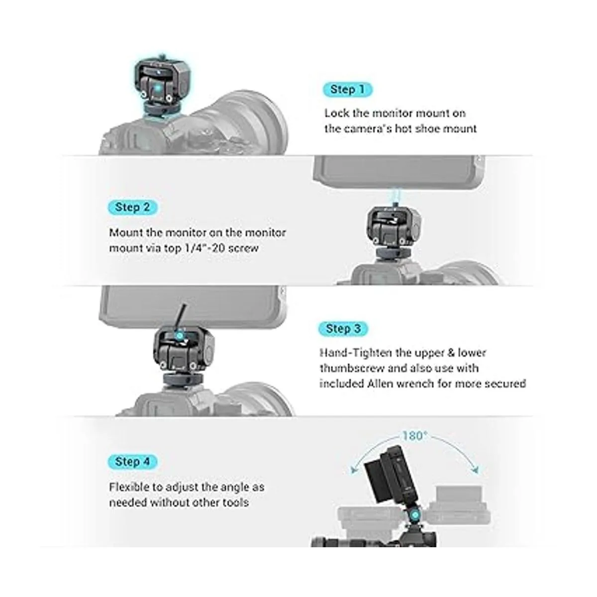 SmallRig Soporte para monitor de cámara Lite con zapata_7