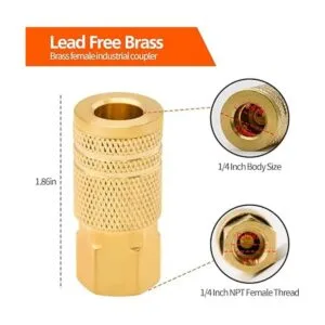 Acoplador industrial hembra de latón de 14 pulgadas_2