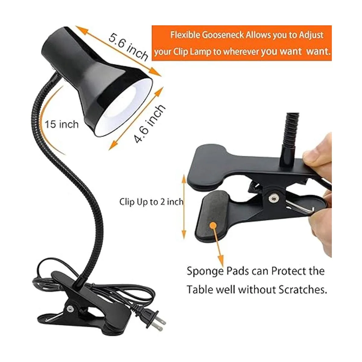 Desk Lamp EyeCaring Table Lamps 360Rotation Gooseneck_2