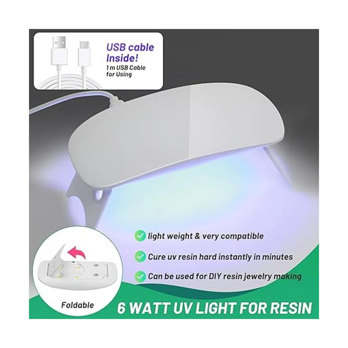 Kit de resina UV con luz juego de resina epoxi UV de_4