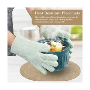 ANUNU Juego de 6 manteles individuales ovalados con diseño_5