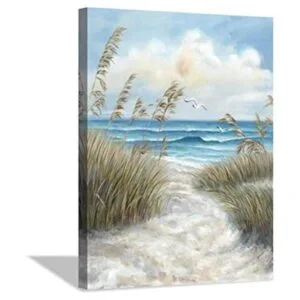 Cuadro abstracto de playa para pared camino de arena al_1