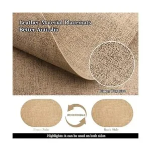 ANUNU Juego de 6 manteles individuales ovalados con diseño_2