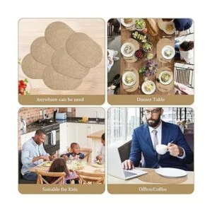 ANUNU Juego de 6 manteles individuales ovalados con diseño_7