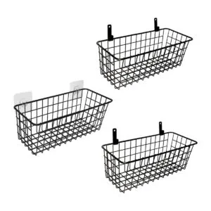 Juego de 3 cestas de alambre colgantes cesta de frutas_1