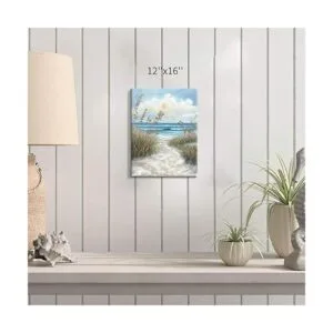 Cuadro abstracto de playa para pared camino de arena al_2
