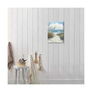 Cuadro abstracto de playa para pared camino de arena al_5