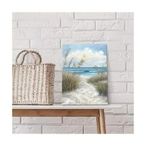 Cuadro abstracto de playa para pared camino de arena al_3