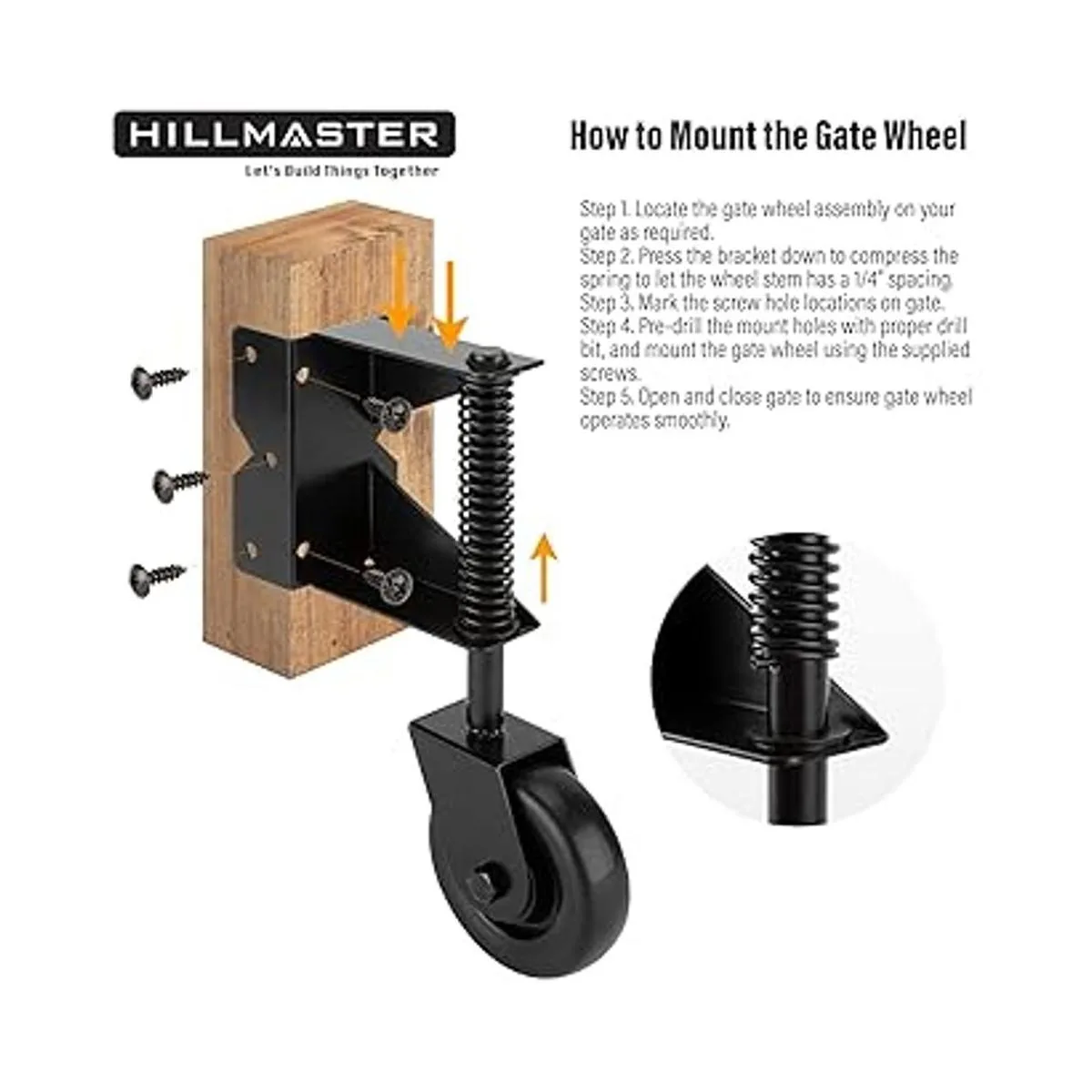 HILLMASTER Kit de rueda de puerta de 4 pulgadas con_4