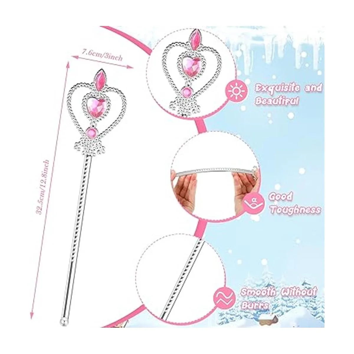 Tiaras y coronas de princesa varita y corona de corazón_3