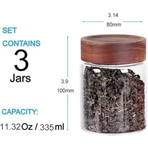 SAIOOL 3 Packs Glass Food Storage Jars with Screw Airtight_2