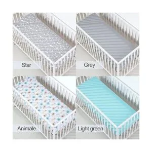 Bimocosy Juego de 4 sábanas bajeras para cuna 28 x 52_6