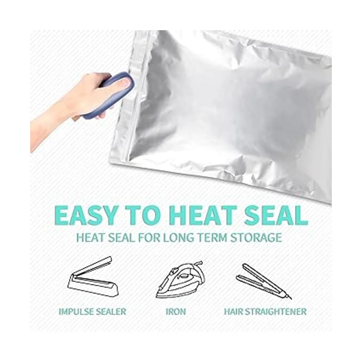 Bolsas de Mylar de 5 galones con absorbentes de oxígeno de_4