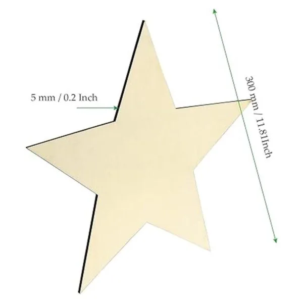 MAHIONG Paquete de 6 formas de estrella de madera de 12_2