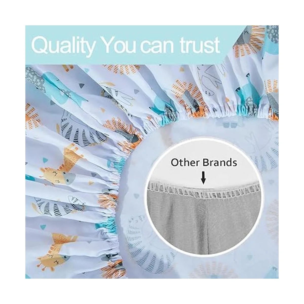 Bimocosy Juego de 4 sábanas bajeras para cuna 28 x 52_4