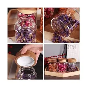 SAIOOL 3 Packs Glass Food Storage Jars with Screw Airtight_3