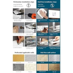 Estantes flotantes de almacenamiento de metal resistente_6