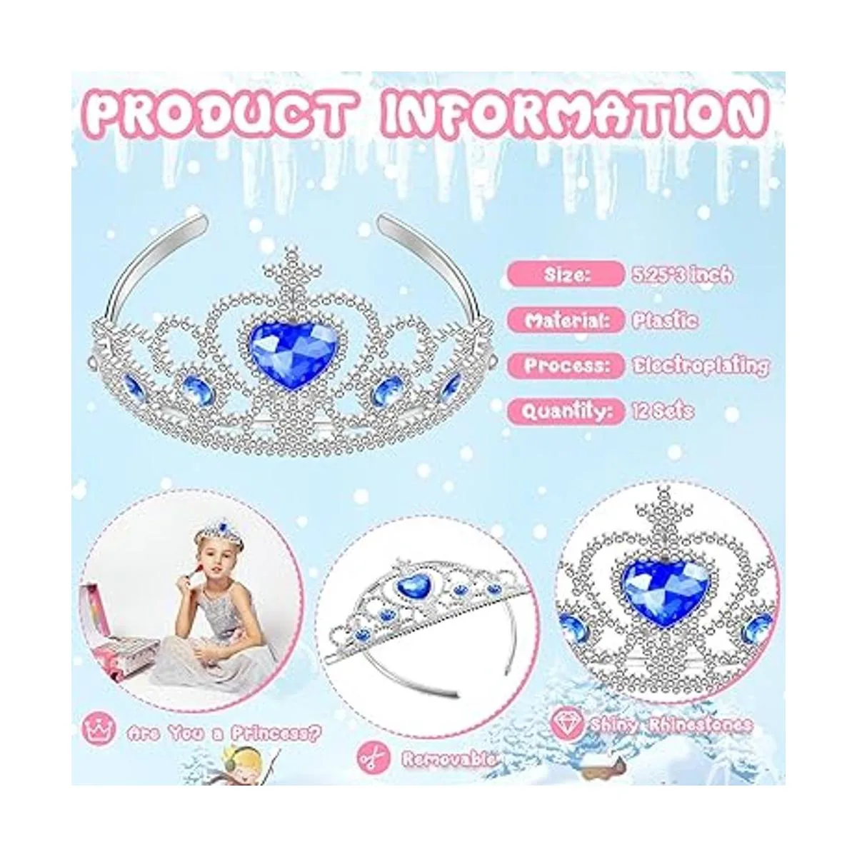 Tiaras y coronas de princesa varita y corona de corazón_2