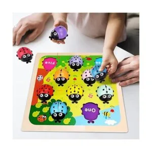 Ladybugs Montessori Juguetes de conteo de madera para_3