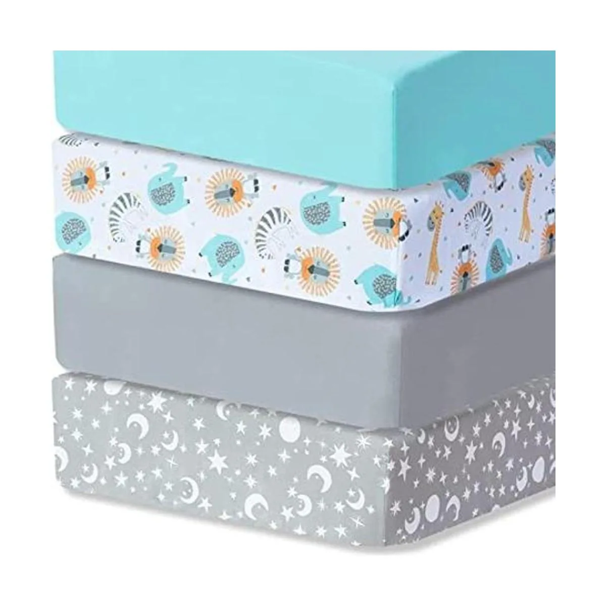 Bimocosy Juego de 4 sábanas bajeras para cuna 28 x 52_1