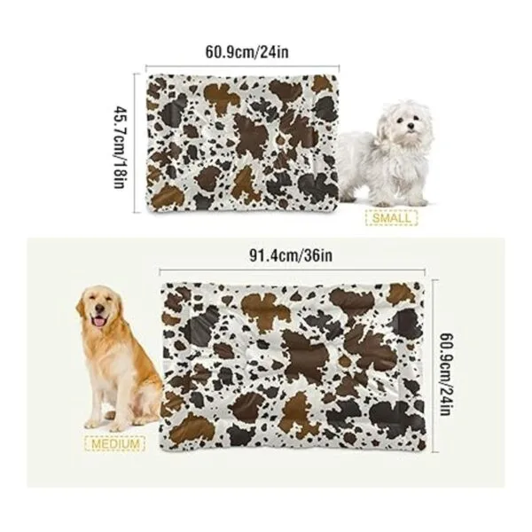 xigua Cama para perros con estampado de vaca suave y_3