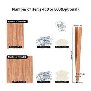 800 mechas de vela de madera de cerezo sin humo llama de_2