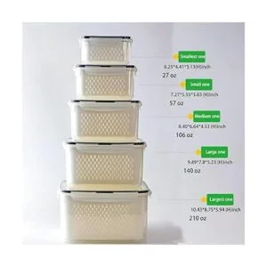 5 PCS Large Fruit Containers for Fridge Leakproof Food_2