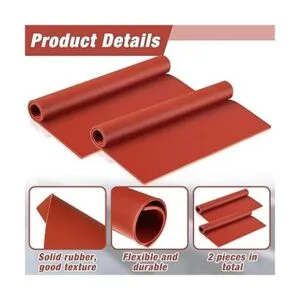 2 piezas de hoja de goma de silicona roja flexible de alta_3
