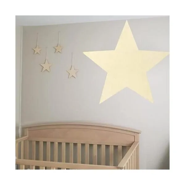 MAHIONG Paquete de 6 formas de estrella de madera de 12_5