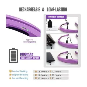 Glocusent Luz LED de lectura para el cuello luz de libro_3