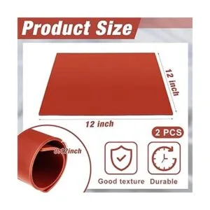 2 piezas de hoja de goma de silicona roja flexible de alta_2