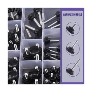 Swpeet 48 piezas de 9 tamaños M4 M5 M6 negro redondo macho_4