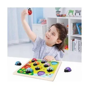 Ladybugs Montessori Juguetes de conteo de madera para_6