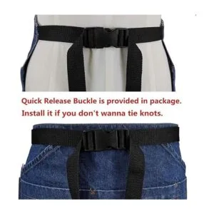 Delantal 100 algodón Denim cintura con bolsillo con_7