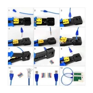 Kit de herramientas de crimpado RJ45 Pass Thru Cat5 Cat5e_4