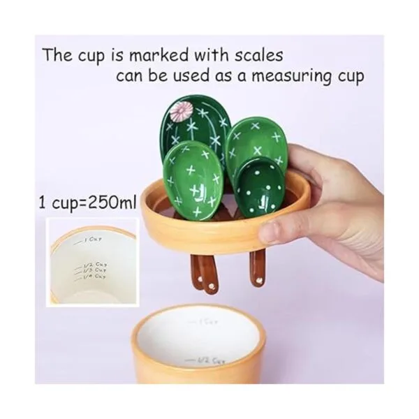 Juego de cucharas medidoras de cactus en maceta cucharas_4