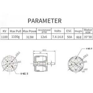 DIAMONDDYNAMICS Hobbyhh Motor sin escobillas 3530 de 1100_7