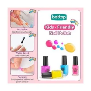 BATTOP Juego de esmaltes de uñas para niños para niñas_4